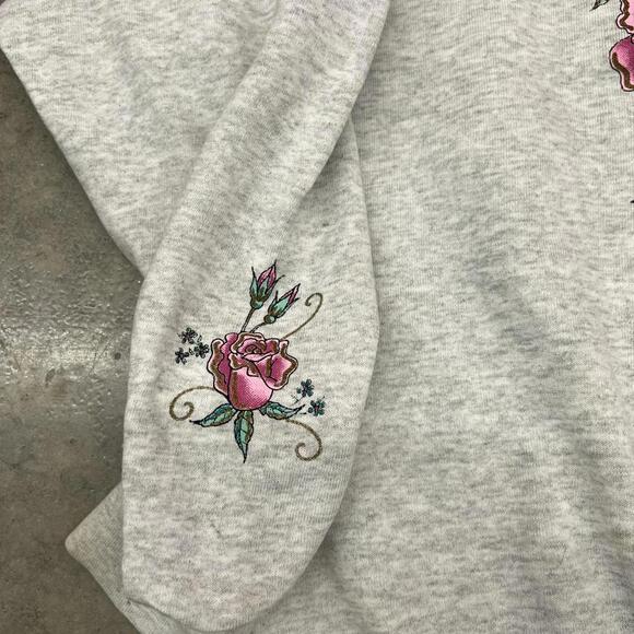 vintage roses grey nature big logo made in usa art crewneck size xl - Picture 3 of 4